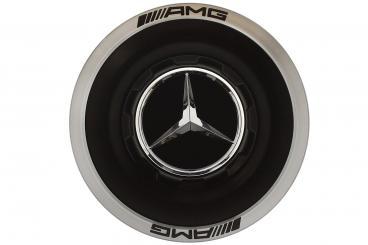 Coprimozzo AMG/Ring argento/logo nero 