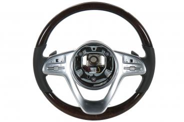 Volante in pelle e legno