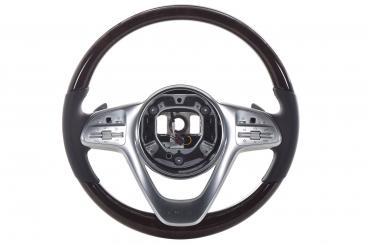 Volante in pelle e legno