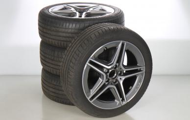 Set di ruote estive in lega da 18 pollici con pneumatici Bridgestone per Classe B 247, CLA 118 e altri, Mercedes-AMG originale