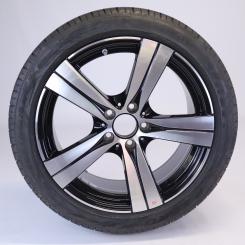 Ruota completa in alluminio PIR/PZEROIA cerchio a 5 razze, A 